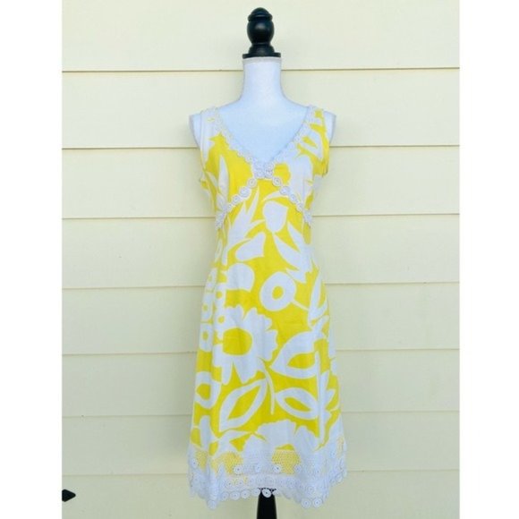 J. Crew Dresses & Skirts - J.Crew A-Line Sleeveless Yellow Floral Dress